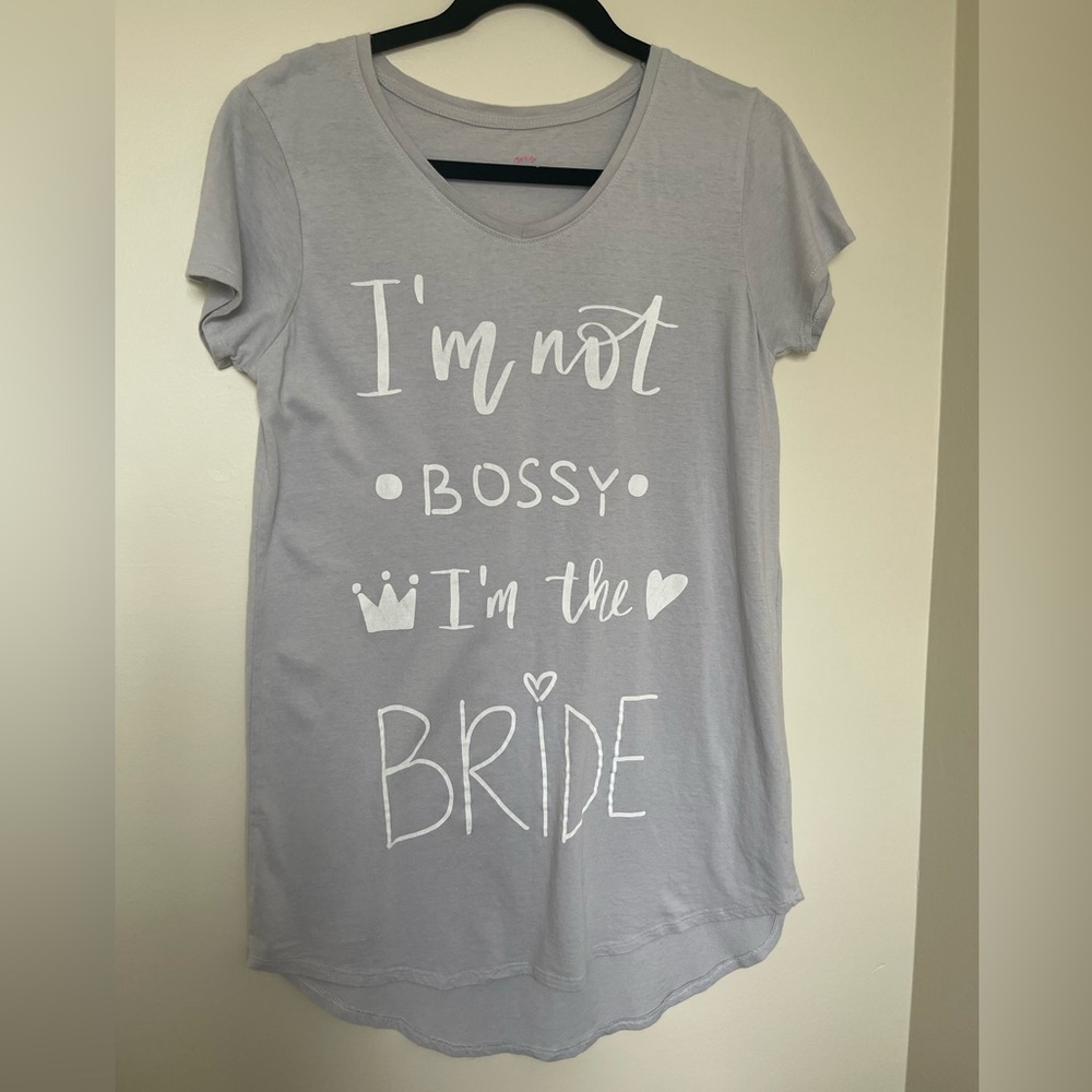 Miss to Mrs I’m Not Boss I’m The Bride Grey Sleepshirt
